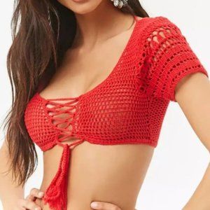 Red Crochet Top